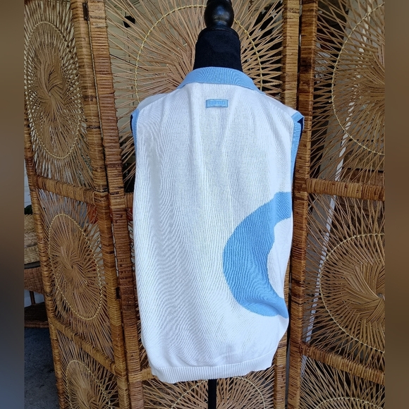 Vintage Lizgolf Blue and White Women's Polo Shirts Golf Vest_Large - Picture 2 of 12